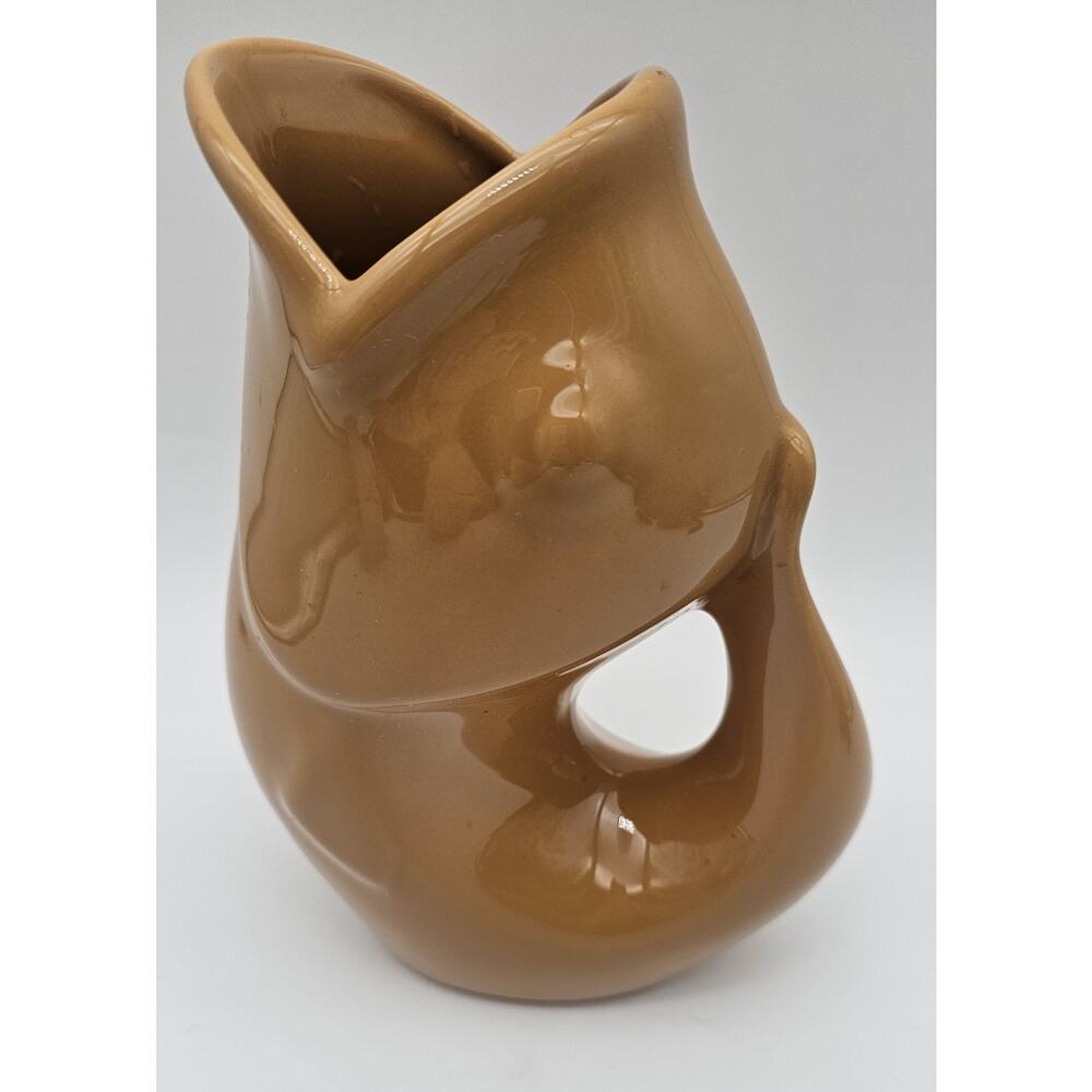 Vintage Original Gurgle Pot Fish Pitcher Jug Mustard Sunflower 2006 - Picture 2 of 10